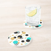 ブルーブラックスタイリッシュ金ゴールドシームレスパターン コースター (側面)