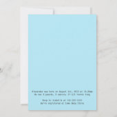 ブルーブラックゼブラ印刷フォトSip N参照ベビーシャワー 招待状 (裏面)