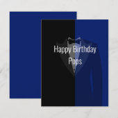 ブルーブラックタキシードトランプのポーカーバチュラーパーティ 出欠カード (正面/裏面)