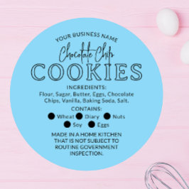 ブルーブラックチョコレートクッキーコテージ法ステッカー ラウンドシール