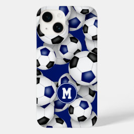 ブルーブラックチームは女子サッカーボールのパターンをカラーにする Case-Mate iPhone 14ケース