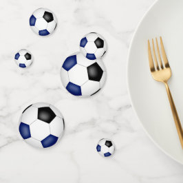 ブルーブラックチームカラーサッカーボールの子供たち コンフェッティ