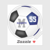 ブルーブラックチームカラーズガールズサッカー シール (シート)