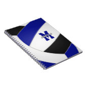 ブルーブラックチームカラーズボーイズガールバレーボール ノートブック (右側)