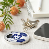 ブルーブラックチームカラーズボーイズサッカー キーホルダー (側面)