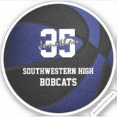 ブルーブラックチームカラーズボーイズバスケットボール シール (正面)