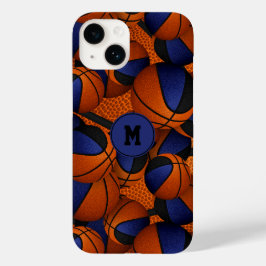 ブルーブラックチームカラーバスケットボールスポーツパターン Case-Mate iPhone 14ケース