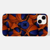 ブルーブラックチームカラーバスケットボールスポーツパターン Case-Mate iPhoneケース (裏面 (横))