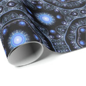 ブルーブラックティール（緑がかった色）輝くレースボホフラクタルマンダラ ラッピングペーパー (ロールコーナー)