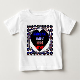 ブルーブラックハクナマタタベビーキッズデザイン.png ベビーTシャツ
