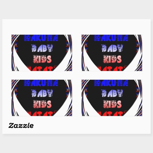 ブルーブラックハクナマタタベビーキッズデザイン.png 長方形シール (シート)