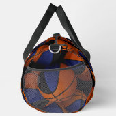 ブルーブラックバスケットボールチームのカラープレーヤー名 ダッフルバッグ (右)