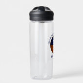 ブルーブラックバスケットボールチームは女の子の男の子をカラー ウォーターボトル (正面)