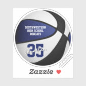 ブルーブラックバスケットボールチームは男の子の女の子をカラー シール (シート)