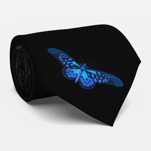 ブルーブラックバタフライ ネクタイ (ロール)