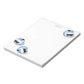 ブルーブラックバレーボールガールズボーイズ名前をカスタムする ノートパッド (回転)