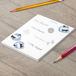 ブルーブラックバレーボールガールズボーイズ名前をカスタムする ノートパッド