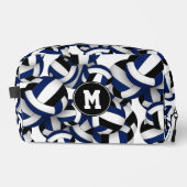 ブルーブラックバレーボールクラブカラーモノグラムの ドップキット (正面)