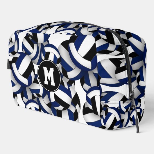 ブルーブラックバレーボールクラブカラーモノグラムの ドップキット (右コーナー)