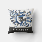 ブルーブラックバレーボールスターガーリースポーツデッキ クッション (裏面)