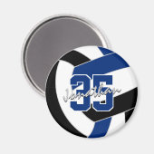 ブルーブラックバレーボールチームが贈り物を彩る マグネット (正面/裏面)