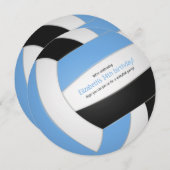 ブルーブラックバレーボール誕生日パーティー 案内状 (正面/裏面)