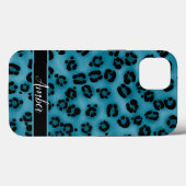 ブルーブラックヒョウ柄 オリジナル Case-Mate iPhoneケース (裏面 (横))