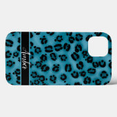 ブルーブラックヒョウ柄 オリジナル Case-Mate iPhoneケース (裏面 (横))
