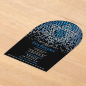 ブルーブラックビデオゲームゲーマーバー（ユダヤ教の）バル・ミツバー アクリル招待状 (レイダウン)