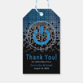 ブルーブラックビデオゲームゲーマーバー(ユダヤ教の)バル・ミツバー ギフトタグ (裏面)