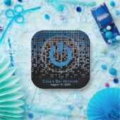 ブルーブラックビデオゲームゲーマーバー(ユダヤ教の)バル・ミツバー ペーパープレート (パーティー)