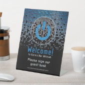 ブルーブラックビデオゲームゲーマーバー（ユダヤ教の）バル・ミツバー 台座サイン (インサイチュ)