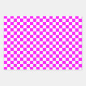 ブルーブラックピンクレトロチェス市松模様にパターン ラッピングペーパーシート (正面2)