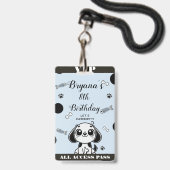 ブルーブラックフィッシュボーンズ子犬誕生日VIPパス バッジ (裏面（ネックストラップ付）)