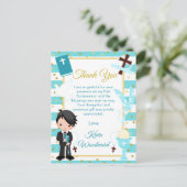 ブルーブラックヘアボーイファースト聖餐式 ポストカード (スタンド正面)