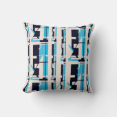 ブルーブラックベージュサウスウエストルックモザイク抽象芸術 クッション (正面)