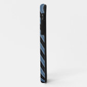 ブルーブラックホワイトの斜めストライプ Case-Mate iPhoneケース (裏面/左)