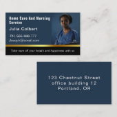 ブルーブラックホームヘルス補助名刺 名刺 (正面/裏面)