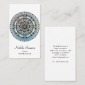ブルーブラックマンダラヨガインストラクター名刺 名刺 (正面/裏面)