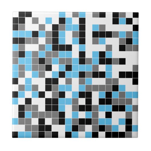 ブルーブラックモダングレー幾何セラミックタイル タイル (正面)