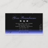 ブルーブラックモダンスパークルグラデーションダイヤモンドモノグラム 名刺 (裏面)