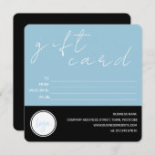 ブルーブラックモダンビジネスロゴ顧客ギフトカード (正面/裏面)