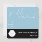 ブルーブラックモダンビジネスロゴ顧客ギフトカード (正面)
