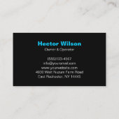 ブルーブラックモダン洗圧洗浄 名刺 (裏面)