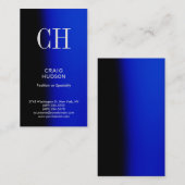 ブルーブラックモノグラムプロフェッショナル名刺 名刺 (正面/裏面)