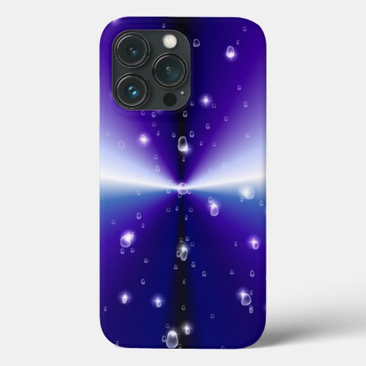 ブルーブラックレインボーに星が咲く雨滴 Case-Mate iPhoneケース (裏面)