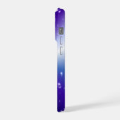 ブルーブラックレインボーに星が咲く雨滴 iPhoneケース (左側面)