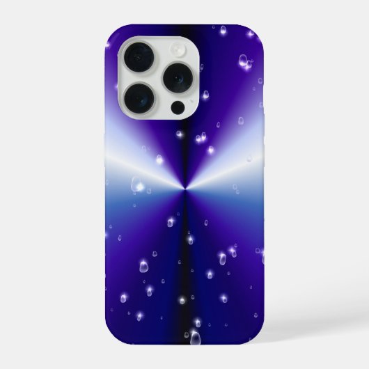 ブルーブラックレインボーに星が咲く雨滴 iPhoneケース (裏面)