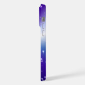 ブルーブラックレインボーに星が咲く雨滴 iPhoneケース (左側面)