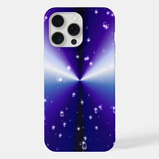 ブルーブラックレインボーに星が咲く雨滴 iPhoneケース (裏面)